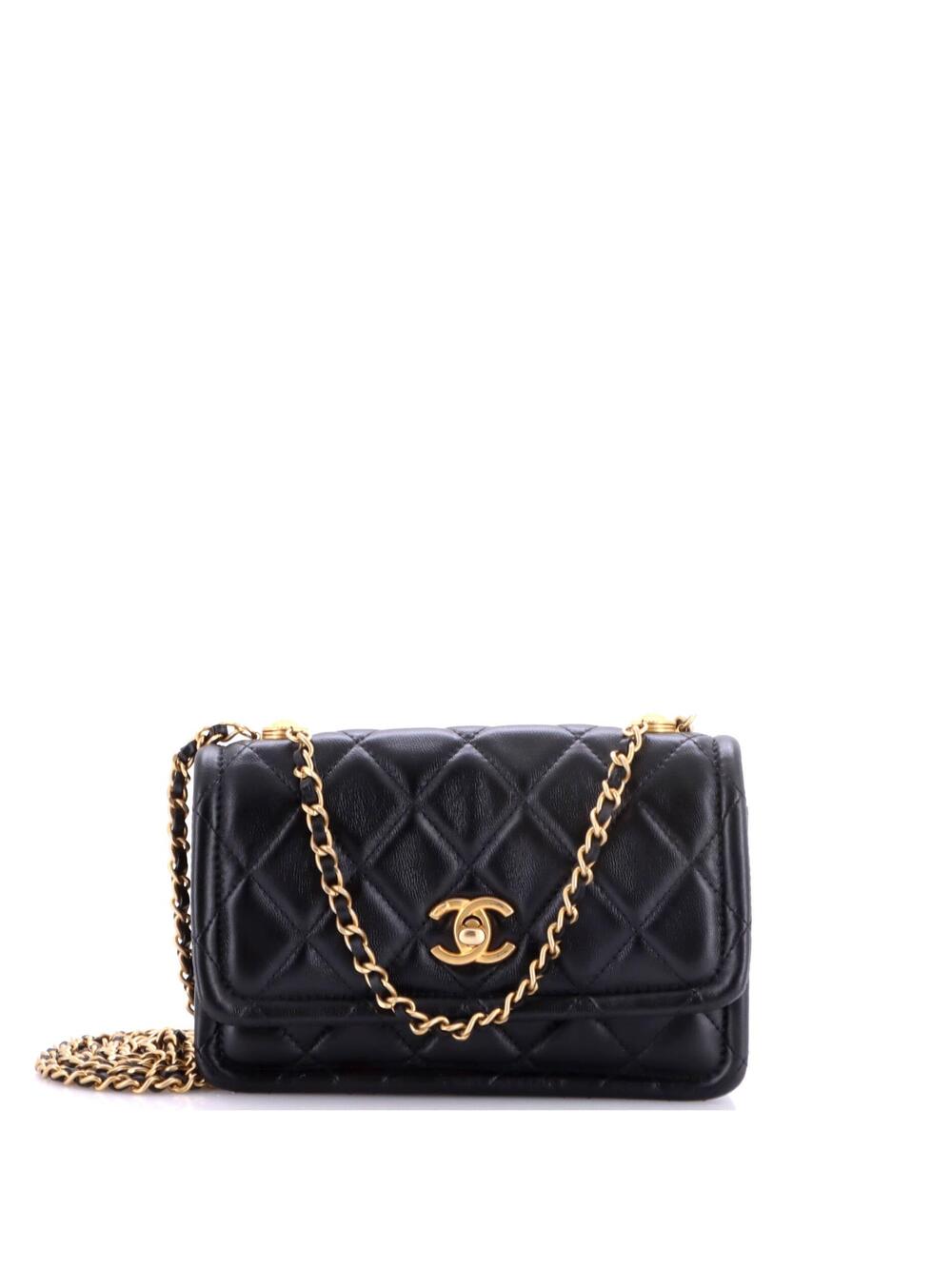Chanel Button On Top Flap Clutch With #343036C46B